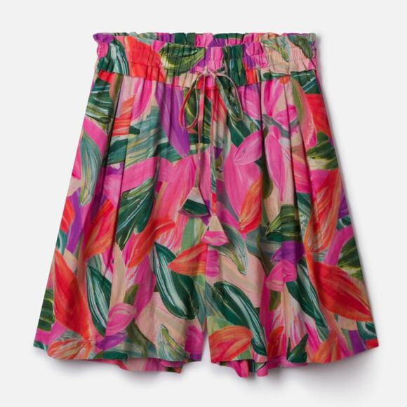 Thought Womens Adella Hemp Tropical Floral City Shorts Multicolor Size 12 NWT - Picture 2 of 16